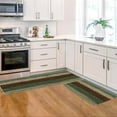 thumbnail image 5 of Green Retro Rustic Wood Texture Kitchen Mats Set of 2, Home Spring Summer Decor Kitchen Rugs for Floor - 17x29 and 17x47 Inch, 5 of 6