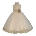 thumbnail image 2 of Ekidsbridal Ivory Tulle Rose Petals Flower Girl Dresses Wedding Pageant Ball Gown Birthday Party Easter Summer 302T 14, 2 of 3