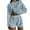 Blue, variant on ZHENHONG Pajamas for Women, Solid Color Simple And Loose Pullover Lock Long Sleeved Top Shorts Pajamas Pajamas Suit, Women's Sleepwear Black