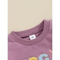 thumbnail image 6 of CIYCuIT Toddler Kids Girls Boys Casual Sweatshirt 5T 6T 7T Fuzzy Letter Embroidery Long Sleeve Hoodie Little Boys Girls Crew Neck Loose Pullovers Spring Fall Tops, 6 of 8