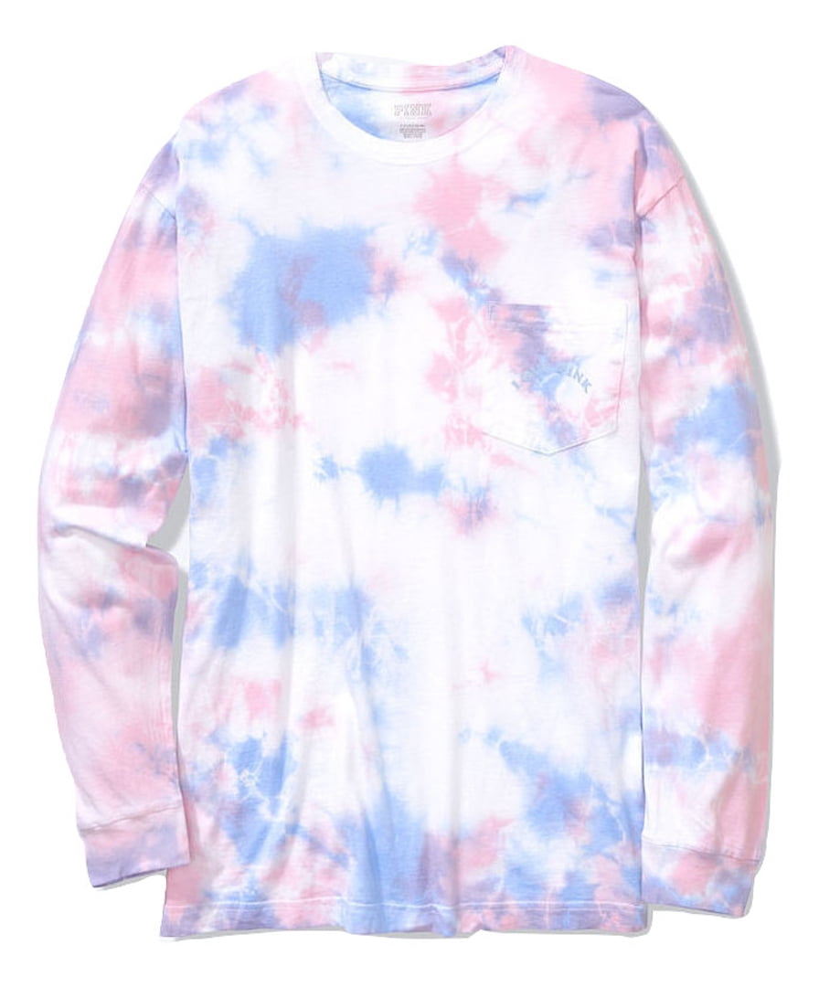 pink tie dye long sleeve shirt