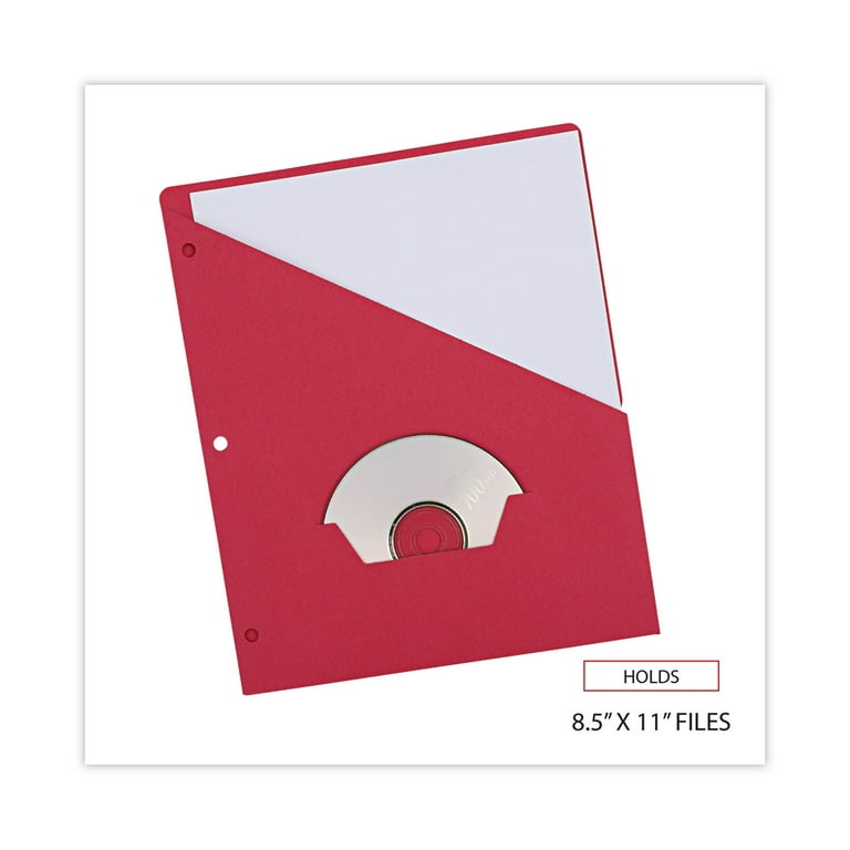 Slash-Cut Pockets for Three-Ring Binders, Jacket, Letter, 11 Pt., 8.5 x 11, Red, 10/Pack Slash-Cut Pockets for Three-Ring Binders, Jacket, Letter, 11 Pt., 8.5 x 11, Red, 10/Pack