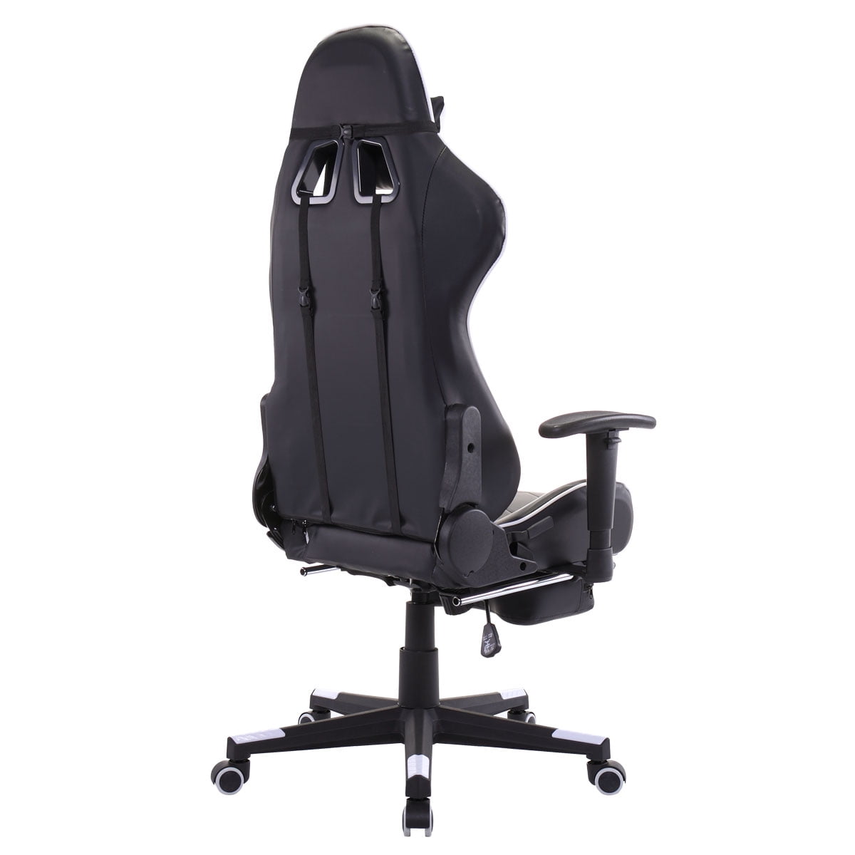 Kepooman High-Back Swivel Gaming Chair, Reclining Ergonomic Computer Chair with Lumbar Support - Black & White Kepooman High-Back Swivel Gaming Chair, Reclining Ergonomic Computer Chair with Lumbar Support - Black & White