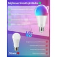 thumbnail image 3 of Smart A19 LED Light Bulbs, 60W Equivalent 800LM Color Changing E26 9W Bluetooth Light Bulbs with Remote Control, 16 Million DIY Colors RGBWW, Music Sync, 2-Pack, 3 of 5