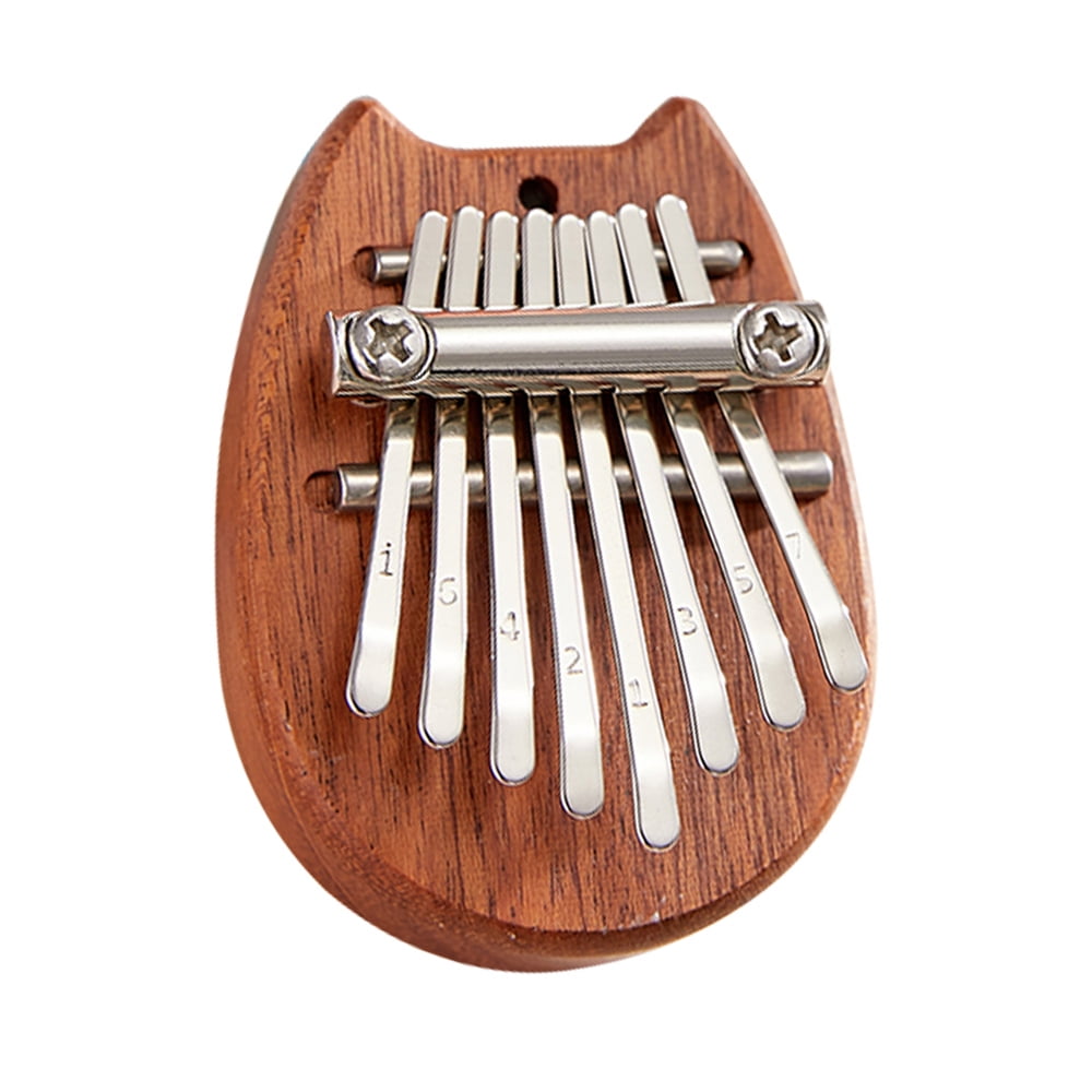 Mini Kalimba 8 Keys,Solid Wood Finger Thumb Piano Portable Marimba Instrument Musical Thumb Piano,Gift for Kids Adult Beginners Brown Bear 
