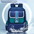 thumbnail image 7 of School Backpack for Boys, School Bookbag 16.5 * 12.2 * 6.3in, Large Capacity Book Bag with Compartments for Boy Kid Students Elementary School, Blue, 7 of 7