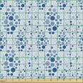 thumbnail image 2 of Ambesonne Abstract Fabric by the Yard Upholstery, Rhombuses Bubbles Design, 5 Yards, Ceil Blue, 2 of 5