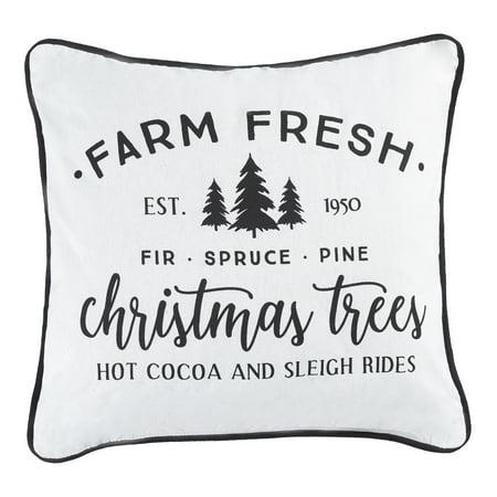 Holiday Time Farm Fresh Christmas Trees Decorative Throw Pillow, 16