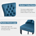 thumbnail image 3 of Contemporary Button Tufted Dining Chairs, High-end Velvet Upholstered Dining Chairs with Nailhead Back and Ring Pull Trim, Wood Dining Chairs for Living Room, Restaurant (Teal,Set of 2), 3 of 8