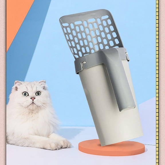 Cat Litter Shovel Large Capacity with Built-in Bag Holder, Scoop and Bag at The Same Time (1 roll of Waste Bags Included)