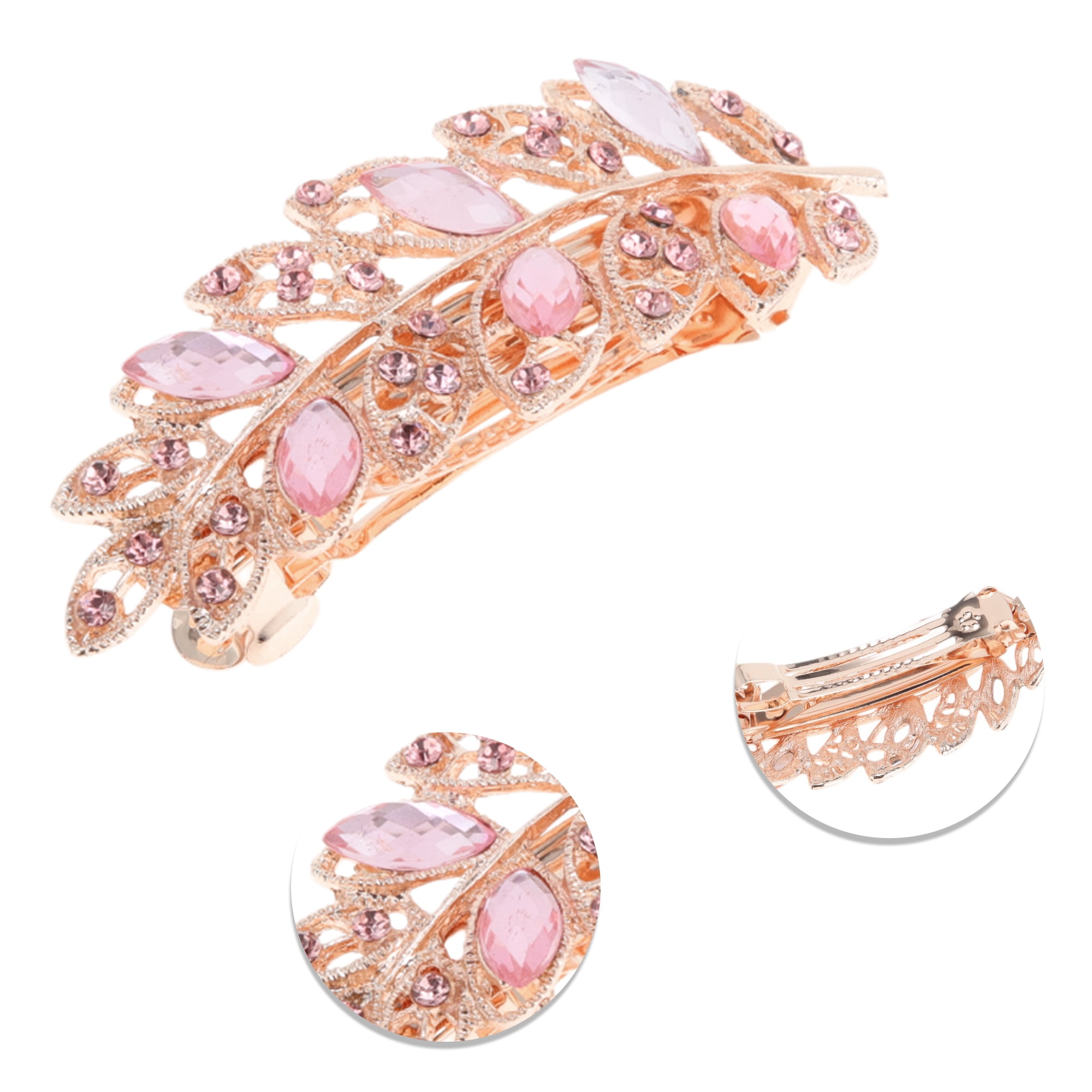Unique Bargains Fashion Leaf Shape Hair Clips for Home Use and Daily Styling 1 Pc Pink