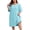 Aqua1, variant on 100% Cotton Nightgowns for Plus Size Women Pleated Soft Sleepwear with Pockets