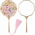 thumbnail image 1 of Dsgvw Hand Mirror, Handheld Mirror with Hummingbird Embossed Patterns, Elegant Metal Hand Craft Makeup Mirror, Beautiful Gift Value, Compact and Portable (Hummingbird Gold), 1 of 5