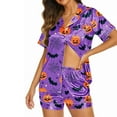 thumbnail image 4 of Tnhcen Women's Halloween Sleepwear Set 2-Piece Pajamas Short Sleeve Top Shorts Costume Themed Outfit S-2XL Multicolor, 4 of 5