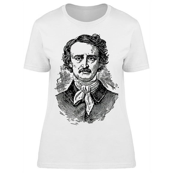 Portrait Edgar Allan Poe T-Shirt Women -Image by Shutterstock, Female x-Large