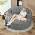 thumbnail image 4 of Magic Home Modern Lazy Sofa Foam Couch Sectional Sofa Togo Sofa Floor Sofa for Bedroom,Living Room,Apartment and Small Space,Single Seat Sofa,Gray, 4 of 13