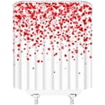 thumbnail image 3 of Valentine''s Day Shower Curtain Red Heart Falling Sweet Love Romantic Couple Woman Girl Bathroom Home Curtain with Hooks,Red Pink, 3 of 6