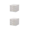 thumbnail image 2 of Wosthever Caja de almacenamiento para ocasiones aplicables, organizador para papelería, cajón de plástico, organizador de almacenamiento, blanco Cuadrícula triple 2piezas, 2 of 6