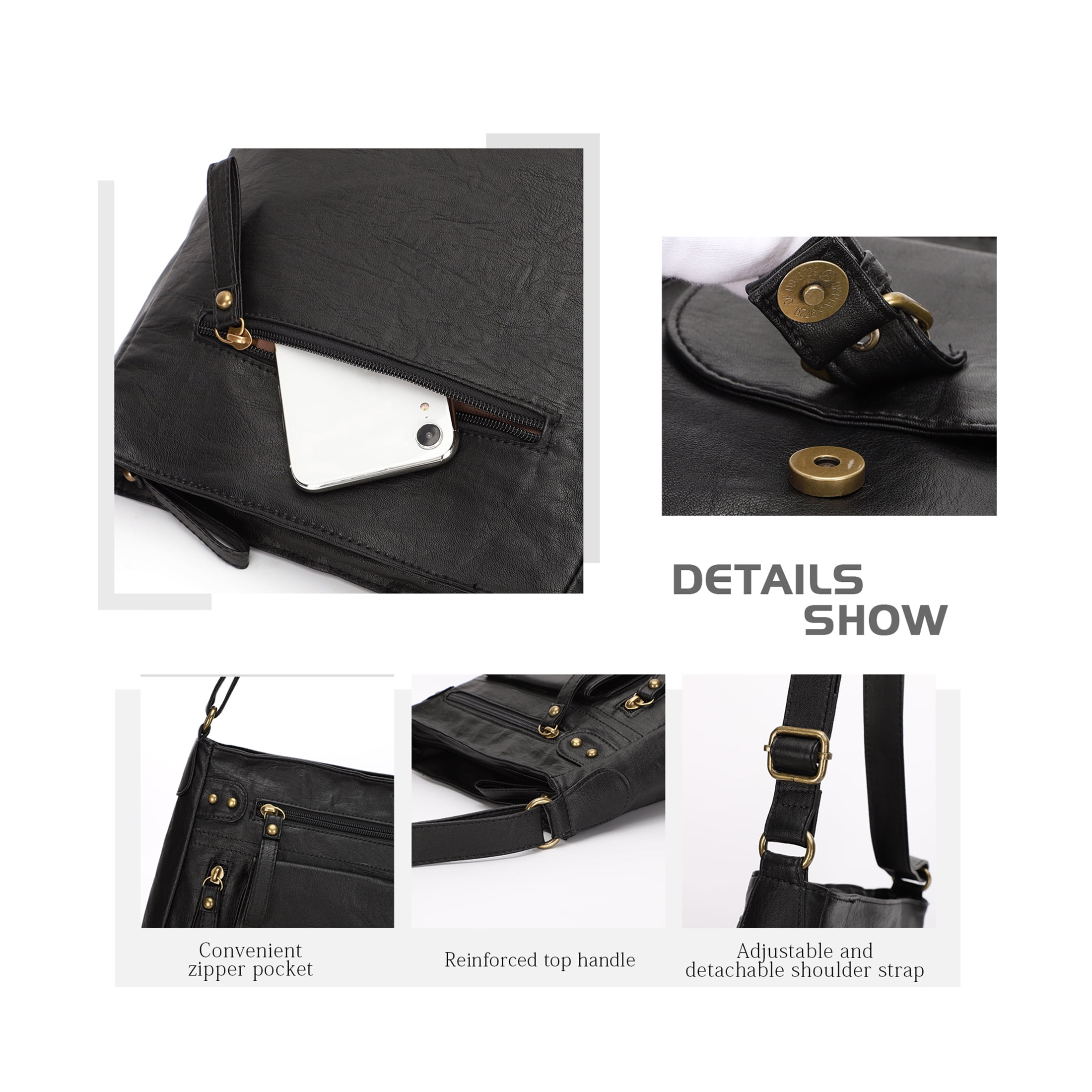 KL928 Messenger Bags for Women Leather Handbag Brown Crossbody Purse Women's Gifts