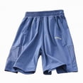 thumbnail image 4 of NIEWTR Boys Basketball Shorts Breathable Mesh Athletic Shorts with Drawstring for Gym Play(Blue,13-14 Years), 4 of 5