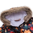 thumbnail image 7 of Toddler Girls Winter Warm Coat Floral Hooded Windproof Jacket with Faux Fur Hood Kids Thermal Parka Padded Overcoat Snowsuit Outerwear 3-10 Years, 7 of 7