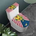 thumbnail image 2 of HELLHERO Sunflower Stripe Design Elastic Fabric Bathroom Toilet Lid Cover Set & Stays in Place Toilet Lid Cover & Universal for Toilet Elastic Edge, 2 of 8