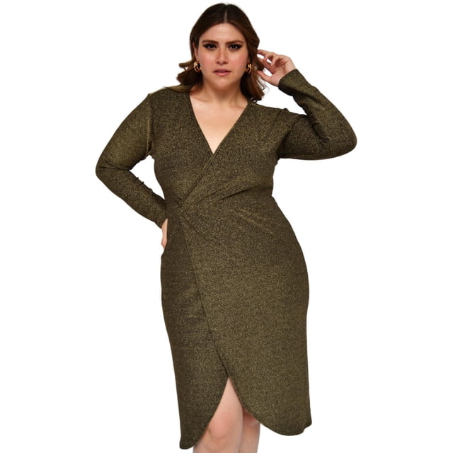 Vestido formal Roman Fashion/Tallas Extras, 4302 (Oro) dorado 36 Roman Fashion V-GR-1302-DORADO