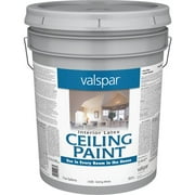 Valspar 1426 Interior Latex Ceiling Paint, Flat, White, 5 gal Pail