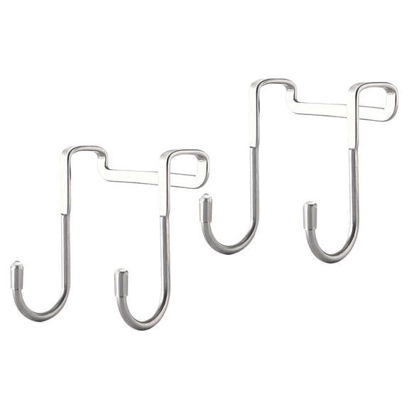 Phenofice 2Pcs Stainless Steel Over Door Hooks Heavy Duty Towel Rack for Kitchen Bathroom Bedroom
