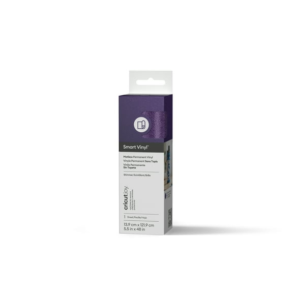 Cricut Joy™ Smart Vinyl™ Shimmer Matless Permanent Vinyl, 5.5" x 48",Purple