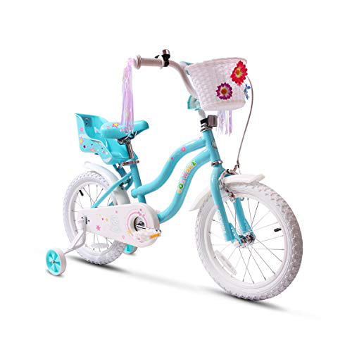 COEWSKE Kids Bike Steel Frame Children Bicycle Little Princess Style 12-14-16-18 Inch with Training Wheel 