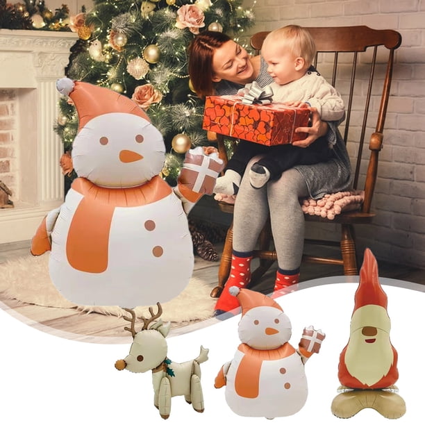 Xihbxyly Globos Navideños de Aluminio con Diseños de Muñeco de Nieve, Papá Noel y Reno, Decoración Festiva para Fiestas, Decoración Del Hogar, Rellenos de Helio, para Fiestas Navideñas, Varios Tamaño