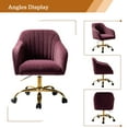 thumbnail image 5 of Velvet Office Desk Chair Rolling Vanity Armchair Swivel Adjustable Adult Purple, 5 of 11