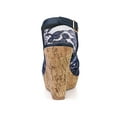 thumbnail image 2 of BLISSFUL STEP Chaussures pour Femmes Sandales à Talon Compensé à Plateforme à Bout Ouvert avec Lacets Bleu Foncé 8, 2 of 7