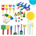 thumbnail image 2 of 30-Piece Kids Painting Sponge Brush Set, Early Education Diy Art Supplies For Toddlers 3+, Creative Doodle & Stamp Tools, 2 of 3