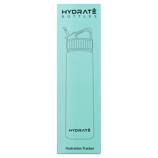 Botella de Agua de 900 Ml con Pajita y Marcadores de Tiempo Motivacionales Hydrate Libre de BPA Tapa Abatible