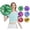 D001- Blue, variant on Pom Poms Cheerleading, Accessories For, Team Events, 13In, Four Finger Hold, Dense Metallic Strands, Gold Silver, 2 Pack
