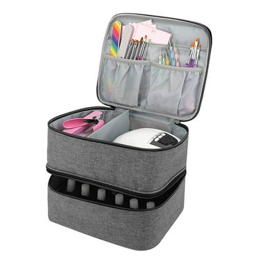 SUOAGIN Nail Polish Storage Bag Holds 30 Bottle Cosmetic Organizer for Fingernail Polish