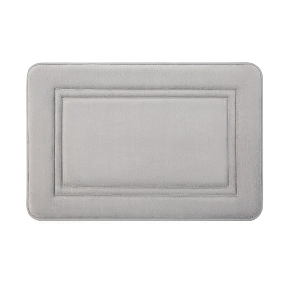 Beautynvta Bathroom Rugs, Thick Memory Foam Bath Mat, Absorbent and Quick Dry Mats for Bathroom Floor Shower, Living Room, Bedroom, 23.6" x 15.7", Gray