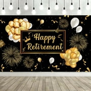 Happy Retirement Banner for Women Men - Retirement Party Decorations Supplies