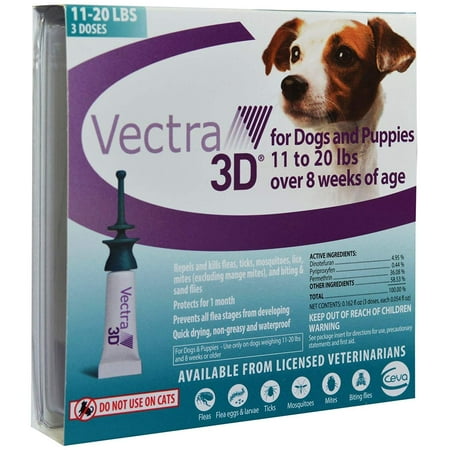 (Teal) - 11-20 lbs - 3 count, kills and repels fleas, ticks, lice, mosquitoes By VECTRA