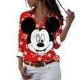 thumbnail image 1 of Disney-Camiseta de manga larga con botones para mujer, camisa informal con solapa y estampado 3D de Mickey, Minnie, Pato Donald, estilo Harajuku, y2k, novedad de 2022, 1 of 5