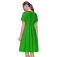 thumbnail image 2 of Bixox Robe d'Été à Manches Courtes pour Femmes Robe Ample Longueur Genou avec Poches-Vert, 2 of 7