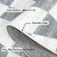 thumbnail image 2 of Haperlare Modern Checkered Rug Washable Area Rug for Bedroom Non Slip Soft Rugs for Living Room Stain Resistant Throw Rugs Carpet, 9' x 12' Gray, 2 of 4