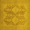 thumbnail image 1 of Ahgly Company Machine Washable Indoor Square Oriental Yellow Industrial Area Rugs, 8' Square, 1 of 4