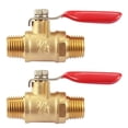 thumbnail image 5 of 2/4/6/10PCS Brass Water Mini Ball Valve Shut Off Switch 1/4" NPT Male Hose Barb Pipe Fitting, 5 of 12
