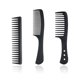 thumbnail image 1 of Juego de peine para desenredar el cabello con dientes anchos de 3 piezas, negro, 1 of 5