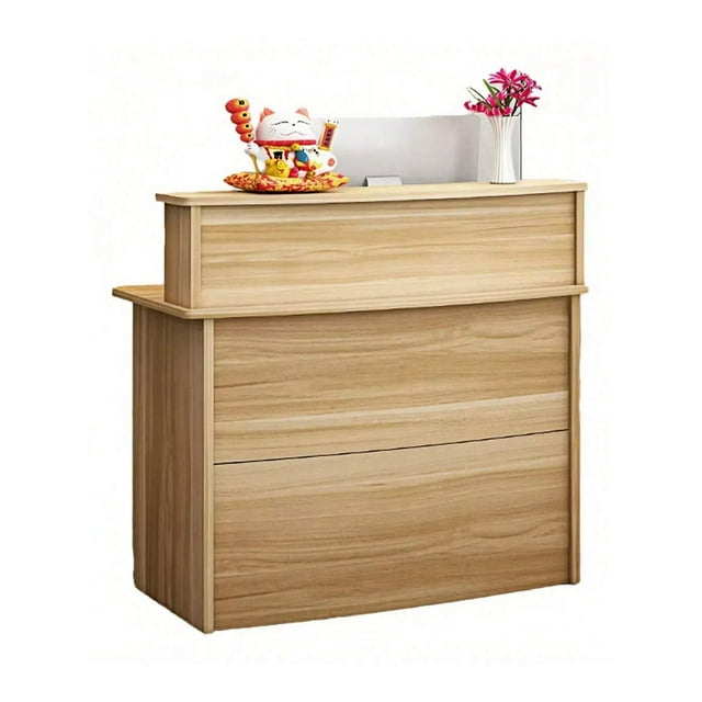 Mostrador de Recepción Moderno de Madera 120 * 102 * 45c Mueño de Pago con Cajón Ideal para Oficinas y Comercios