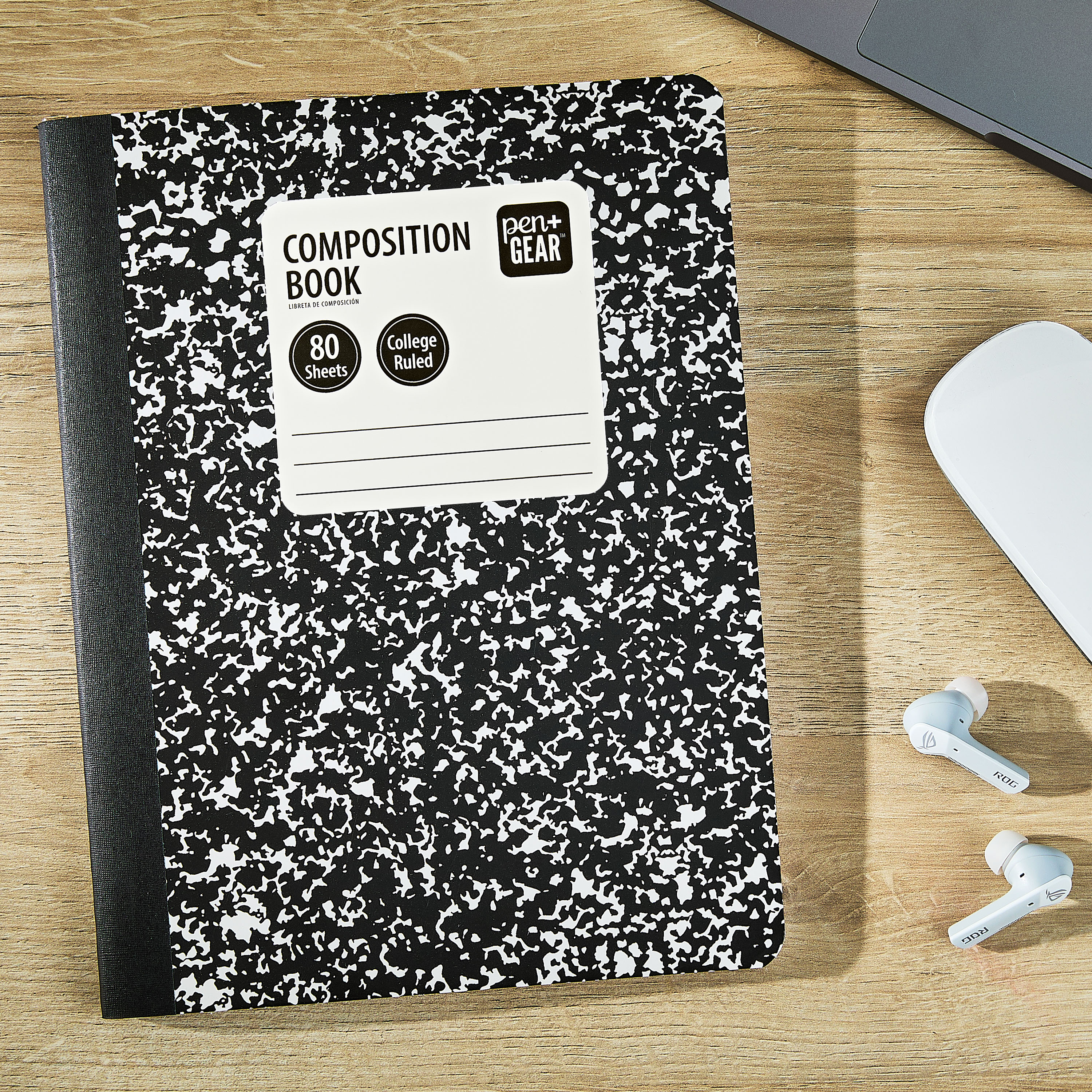 (Paquete de 6) Cuaderno de composición Pen+Gear con rayas universitarias, 7.5 x 9.75 pulgadas, cubierta de mármol, 80 hojas 2