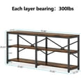 thumbnail image 7 of TribeSigns 70.9" Console Sofa Table Behind Couch Table, 3-Tier industrial Hallway Entryway Table with Storage Shelves, 7 of 7